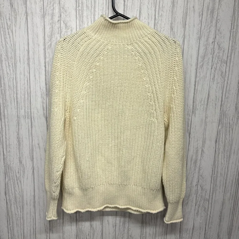 Womens Size XS J Crew Cream Rolled Neck Sweater EUC